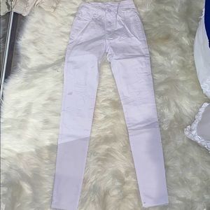 White ripped jeans